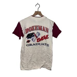 90s Vintage Miller Graduate Dare Drug Abuse Great Outdoors Test Print shirt VTG